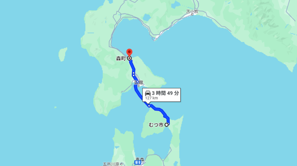 北海道から青森県の地図