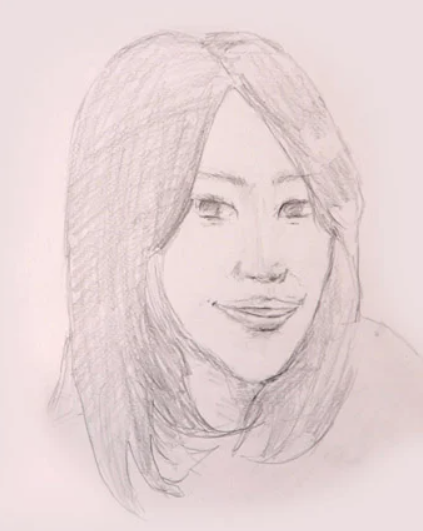 阿部寛の妻の似顔絵