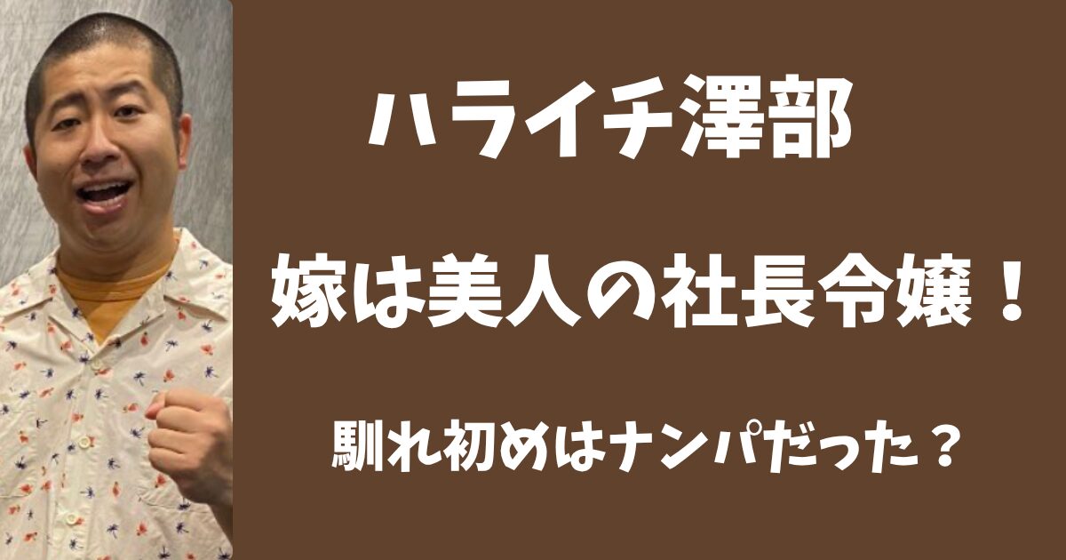 ハライチ澤部の嫁は白洋舎の社長令嬢でかわいい!馴れ初めはナンパだった?